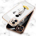 UCUC for Realme C21 Back Cover + Free Lanyard Hoodie Mouse Luxury 6D Plating Case Side Pattern Soft Silicone Square Mobile Phone Cases. 