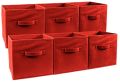 Collapsible Storage Bins - 6 Pack - These decorative fabric storage bins are collapsible and great organizers for shelves, closets, or under the bed. Suitable for clothes or to store children's toys. 