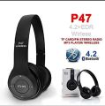 P47 Wireless Foldable Bluetooth Headphones with Microphone Support FM Radio and TF for Multiple Devices. 