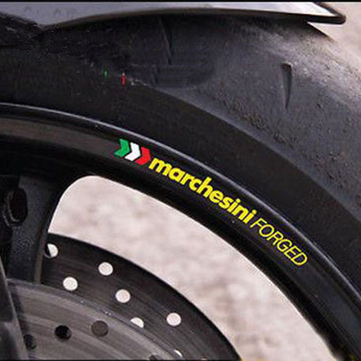 6 X Rims 17 Wheel Rim Sticker Motorcycle Tape Stripes Decals DIY Decoration Reflective For Italy MARCHESINI Motorcycle