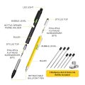 Mens Gifts for Christmas, 9 in 1 Multi Tool Pen Set, Gadgets for Mens Stocking Stuffers for Dad Grandpa Gifts Yellow+Black. 