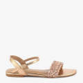 ECS Golden Weave Flat Sandals For Women. 