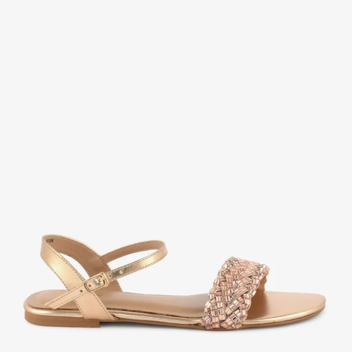 ECS%20Golden%20Weave%20Flat%20Sandals%20For%20Women%20-%20Image%203