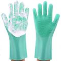 Multipurpose Washing gloves with scrubber brush heat resistant reusable  for dishwashing cleaning best kitchen accessories protect your hands from hot and cold water, useful gadgets bathroom cleaner. 