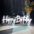 Elegant and Customised Happy Birthday Neon sign with extra-ordinary Neon light design and Bright neon signboard colors. High quality of customization, Customised Neon Name, Neon lights for room, Neon couple names and Happy birthday or event neon signs. 