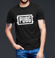 Black PUBG Printed Short Sleeves Summer Tshirts For Men. 