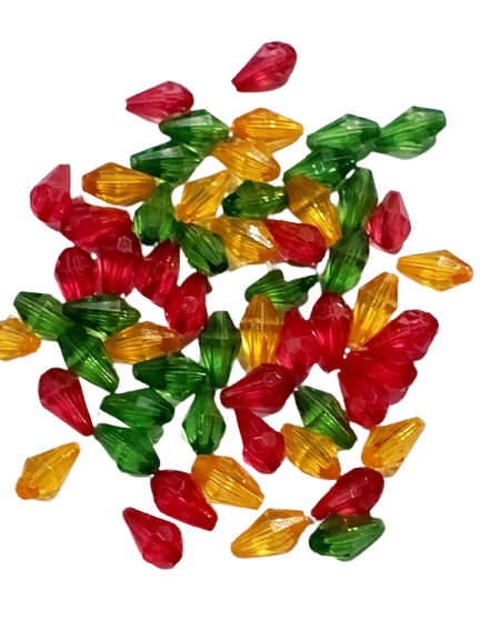 40g Green/Dark Yellow/Shocking Pink Acrylic Crystal Beads for DIY Jewelry Making, Elegant Fashion Accessories