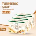 Green Valley Turmeric Soap (Pack of 3) – 90g Each | Herbal, Glycerin, Transparent Beauty Soap. 