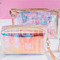 Colorful Holographic Women Cosmetic Bag TPU Clear Makeup Beauty Organizer Pouch MJ. 