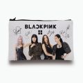 Black Pink Pencil Pouch for Girls - Digitally Printed on Fabric by Jazzi Store. 