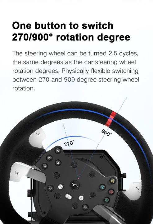 PXN%20V10%20Gaming%20Racing%20Steering%20Wheel%20270/900%C2%B0%20Degree%20Dynamic%20Force%20Feedback%20and%20Magnetic%20Pedals,%206+1%20Shifter%20-%20Image%207