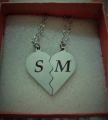broken heart locket for couple with name. 