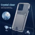 For iPhone 13 13Pro Max Luxury Transparent Wallet Card Holder Phone Case For iPhone 14 11 12 Pro Max Shockproof Clear Bag Cover. 
