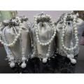 silver potli bag Gol bag silver color silver clutch silver color bag. 