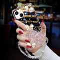 COROGI for iPhone 13 Back Cover with Crystal Wrist Strap Luxury 3D Diamond Butterfly Shiny Starry Sequins Girls Case Clear Soft Silicone Protective Phone Cases. 
