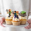 Minecraft Theme Cupcake Toppers, Pack of 12 Birthday Toppers for Boy & Girl Party Celebration, Cake Decoration & Perfect Birthday gift. 