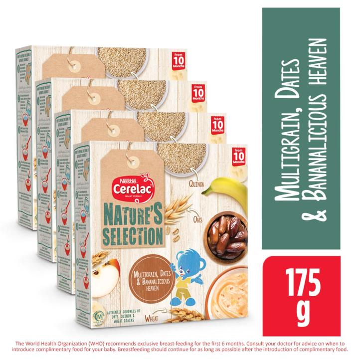 Nestle Cerelac Nature's Selection Multigrain Dates & Banana (175g) Bundle of 4