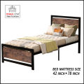 Iron Wood Bed Single / Iron Bed / Mughal Star Steel Furniture. 