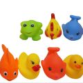 Pack of 6pcs Lovely Mixed Squishy Toys Floating Animals Colorful Soft Rubber Educational Swimming Water Toys Rubber Float Squeeze Sound Squeaky Bathing Toy for Baby Boy and Girl. 