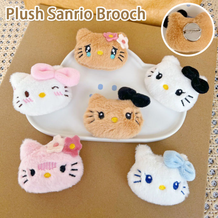 Hello Kitty Plush Brooch 3D Pochacco Doll Coat Sweater Scarf Badges Pin Backpack Accessories Children Gifts