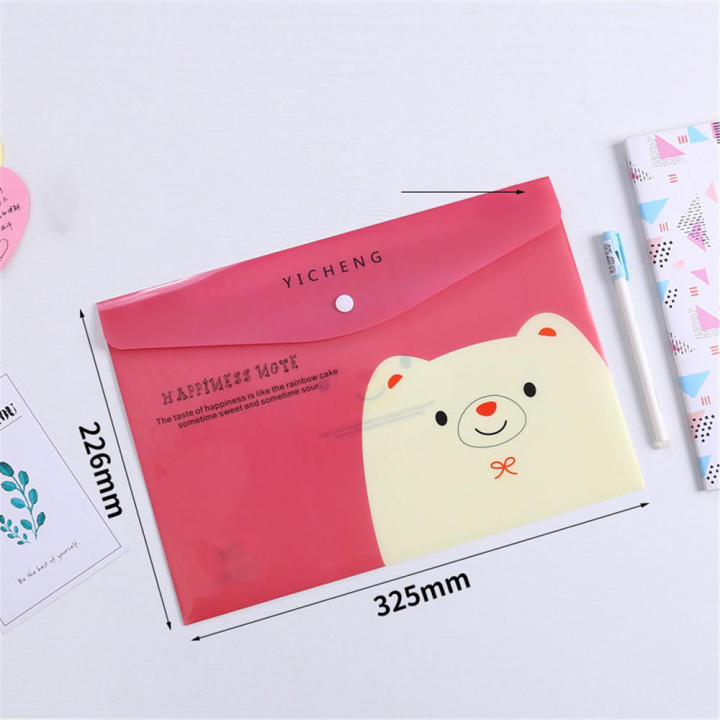 A4 size Cute file pocket Colorful Snap button closure Durable PVC  Cartoon data portfolio Durable PVC Multiple compartments Snap button folder for School supplies Office organization Document storage Gift for students Travel accessory