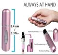 High Quality 5 ml Portable Mini Refillable Perfume Atomizer Bottle Perfume Bottle Refillable Perfume Spray Scent Pump Case, Perfume Mini Storage Purse, Pocket Luggage Aluminum Perfume and Cosmetic Liquid Atomizer for Travel. 