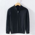 MEN'S QUARTER ZIPPER TURTLE NECK SWEATERS SOLID COLORS. 