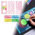 7Pcs Geometric Drawings Templates DIY Crafts for School Building Studying. 