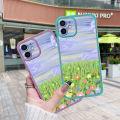 YIWESAN Case For vivo y12s Case Oil Painting Green Grass Thin Shockproof Square Edge Silicone Casing Full Lens Cover Camera Protect Cases Softcase. 