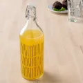 IKEA KORKEN Water Bottle with stopper, clear glass, 1.0 L for Milk, Juice and decoration. 