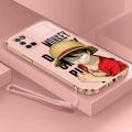 Casing For OPPO A92 4G OPPO A52 4G OPPO A72 4G Luxury Cartoon OnePiece Luffy Camera Protection Phone Case Plating Edges Silicone Soft Cover With Free Lanyard. 