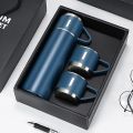 Stainless Steel Coffee Thermos Vacuum Flask Set, Insulated Water Bottle with Three Cup for Hot and Cold Drinks. 