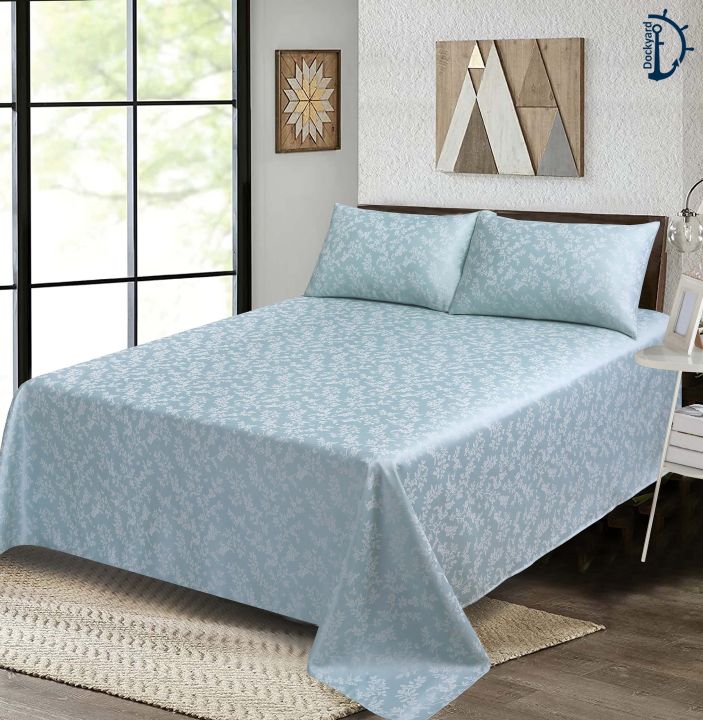 Jacquard%20King%20Bedsheet%20Set%20-%20Bed%20Sheets%20with%20Pillowcase%20-%20KING%20BED%20(102%20x%2094%20Inches)%20-%20Image%204