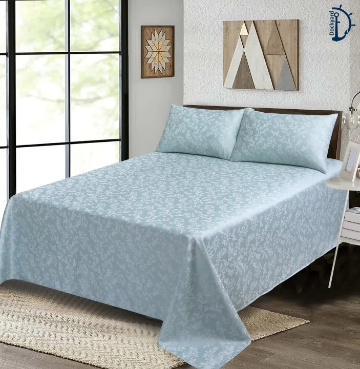 Jacquard%20Bedsheet%20Set%20-%20Bed%20Sheets%20with%20Pillowcase%20-%20DOUBLE/QUEEN%20BED%20(96%20x%2094%20Inches)%20-%20Image%204