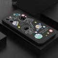 Hontinga for iPhone 12 Pro Max Case NASA Earth Planet Astronaut Phone Case Square Edge Pattern Liquid Silicone Cases Full Cover Camera Case. 