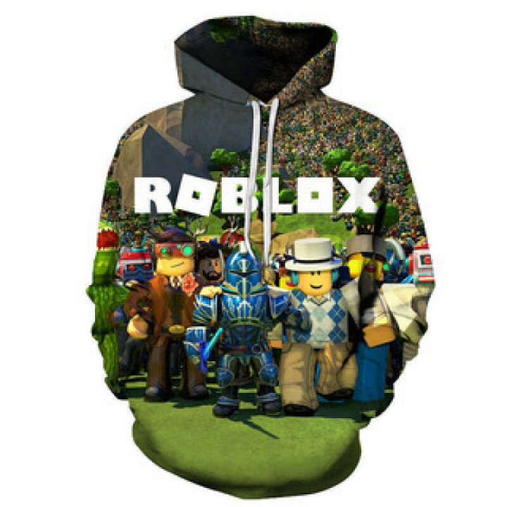 New printed Roblox with hooded pullover couples fashionable hoodie for trendy men