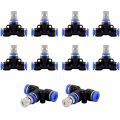 Misting Nozzle Kit 1/4-Inch with Nozzle Spray Cooling Device Connectors for Outdoor Water Mister Cooling System 10Pcs. 