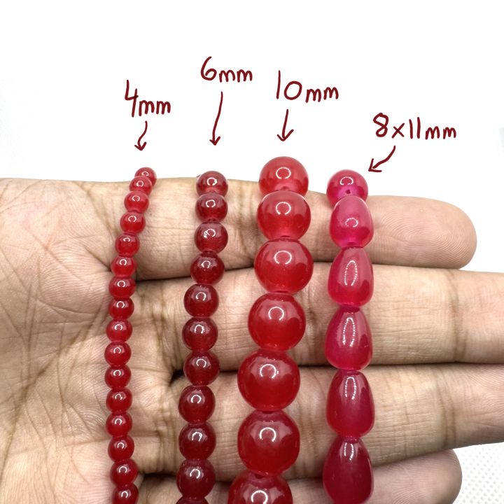 Red Glass Beads Marble Beads for Jewelry Making - 4mm 6mm 8mm 10mm | Wholesale DIY Bracelet & Necklace Supplies | Jewellery Making Supplies