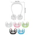 Goglor Hands-free Neck Band Hands-Free Hanging USB Rechargeable Dual Fan Mini Air Cooler Summer Portable,Headphone Design Wearable Neckband Fan Necklance Fan Cooler Fan. 