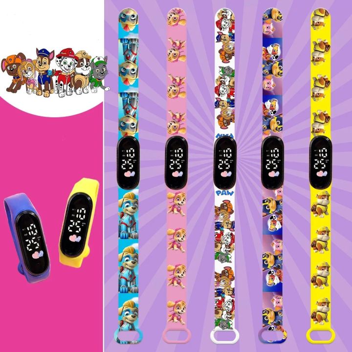 New Paw Patrol Pokemon Anime Kawaii Pika Chuka Ibrabra Jingle Cat Pa Digital Waterproof LED boy girl Watch Kid Birthday Gift Toy