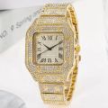 Luxury Hip Hop Iced Out Cz Diamond Crystal Mens Square Dial Digital Bands Quartz Watch for Men Gift. 