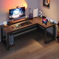 L-Shaped Gaming Desk Computer Desk with Shelf (Customised). 