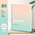 pc, B5/A5, 136 Pages, B5 Waterproof Soft PP Glue Notebook, Colorful Minimalist Diary, Notebook, Horizontal Line Notebook, Office, Home, School Notebook. 