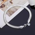 New Trendy Silver Stainless Steel Snake Chain Bracelet for Boys and Girls- Order Studio. 