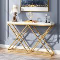 Modern High Quality TOP Luxury Console Table | Entryway Console Table | Hallway  Console Table | Lobby Console Table |  New Arrival with Metal Frame in White and black. 