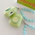 【Solo Yolo】Simple Green Smiley Silicone Case For Airpods Pro 2 1 Wireless Bluetooth Earphone Cases For Air pods 3 Fundas Candy Wrist chain. 