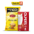 Lipton Yellow Label Tea 430g x Olpers 250ml. 