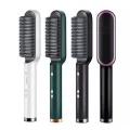 2-in-1 Hair Straightener Brush for Women | Ceramic Hot Comb with Fast Heating & Auto Shutoff | Anti-Scald Hair Styling Brush. 
