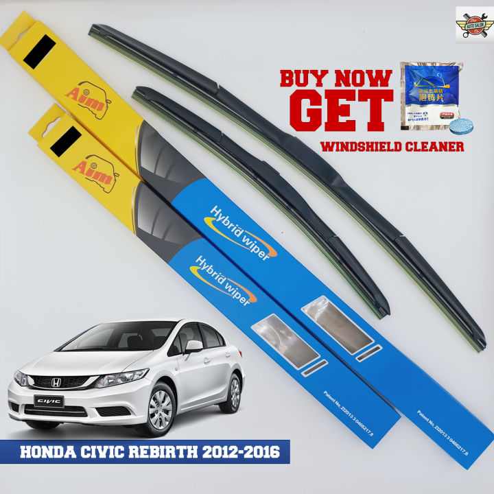 Aim Honda Civic Rebirth 2012-20116 WindScreen Hybird Wipers - 2 Pieces -