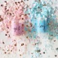 Blue Pink Paper F Confetti Poppers Salute Confetti Holding Push Tube Baby Shower Gender Reveal Party Decoration. 
